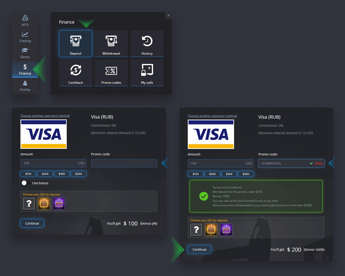 Cómo retirar y hacer un depósito de dinero en Pocket Option