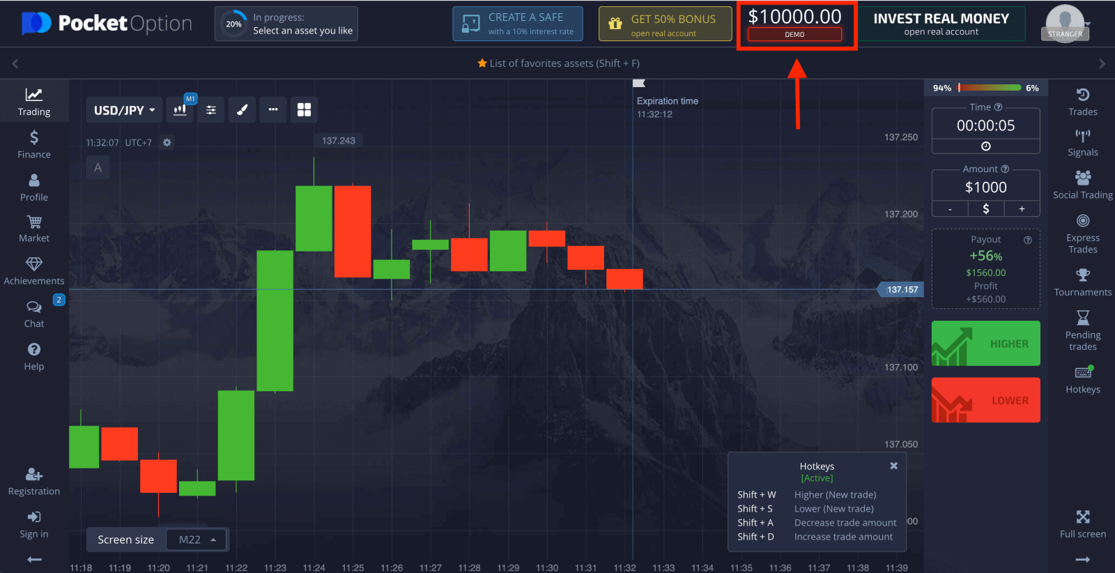 Pocket option trade